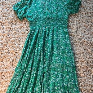 CO Green Floral Midi Dress